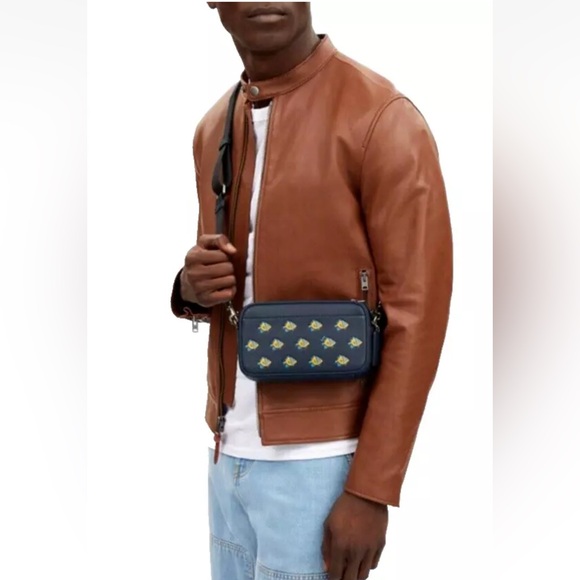 New Coach CT870 Jayden Crossbody with Fish Print Leather Denim Multi - Picture 2 of 6